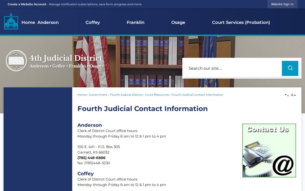 Franklin County court docket clerk office
