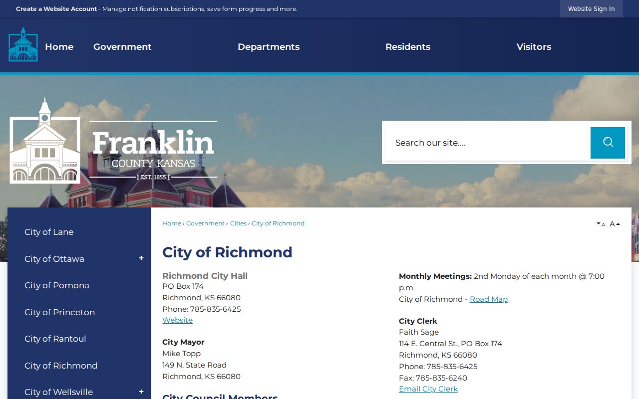 Official Richmond city contact information