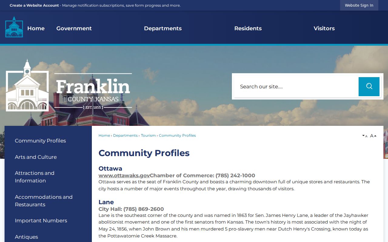 Franklin County community profile for Wellsville