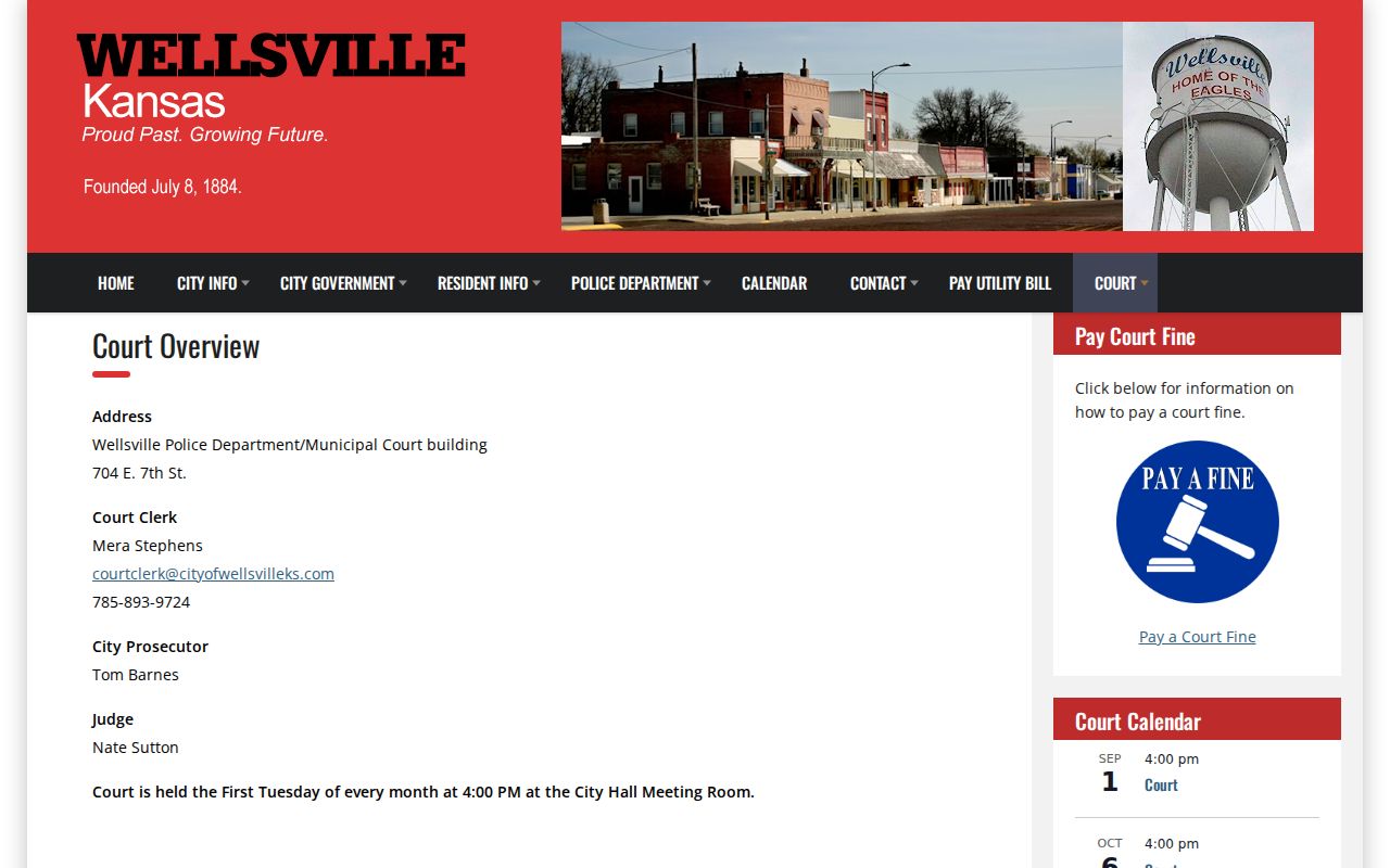 Wellsville Municipal Court overview and schedule