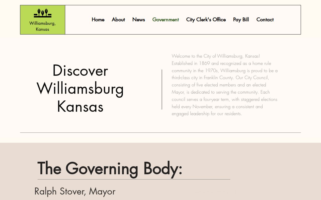 Williamsburg official city government and contact page